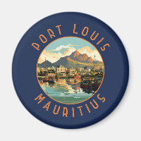 Port Louis Mauritius Retro Distressed Circle