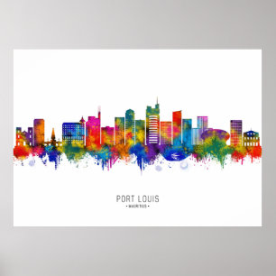 Port Louis Mauritius Skyline Poster