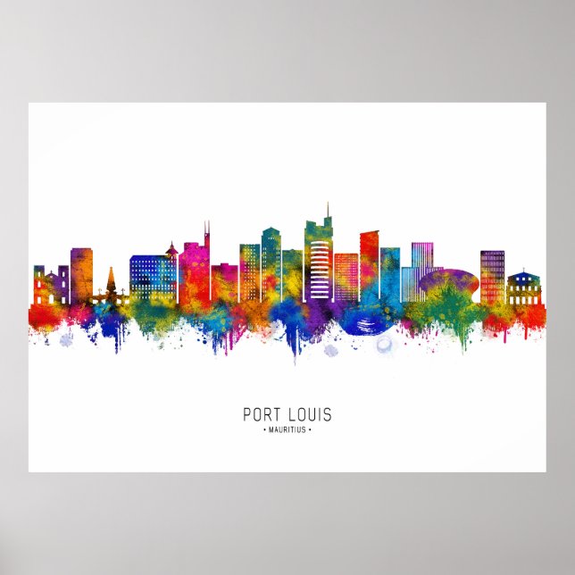 Port Louis Mauritius Skyline Poster (Vorne)