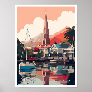 Port Louis Mauritius Vintage Reise - Illustration Poster