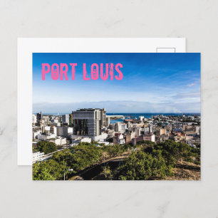 Port Louis Skyline Hauptstadt Mauritius Feiertagspostkarte