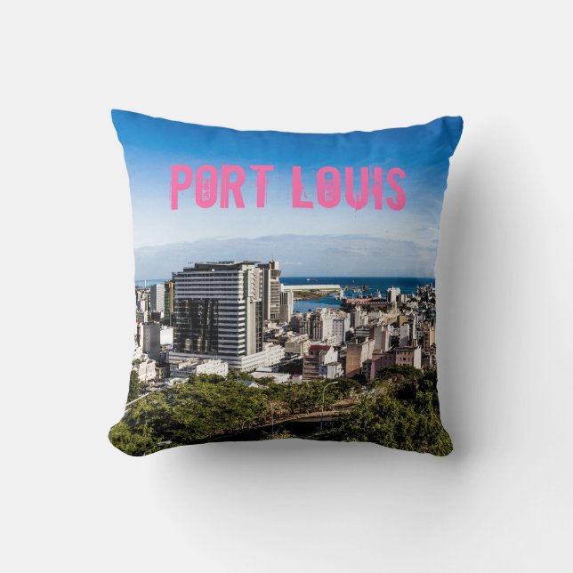 Port Louis Skyline Hauptstadt Mauritius Kissen (Vorderseite)