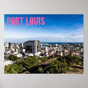 Port Louis Skyline Hauptstadt Mauritius Poster