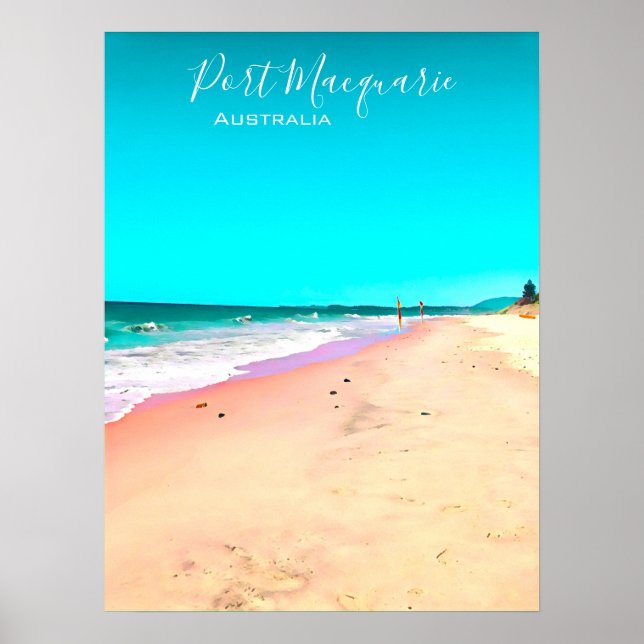 Port Macquarie Beach Szene Australien Poster (Vorne)