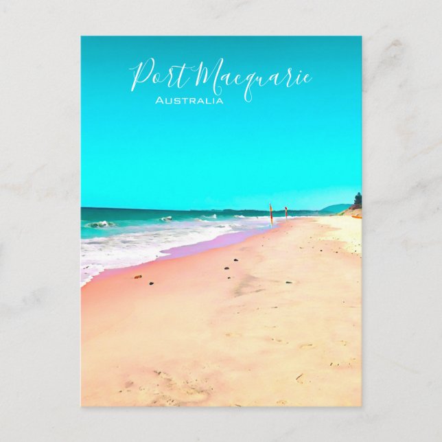 Port Macquarie Beach Szene Australien Postkarte (Vorderseite)