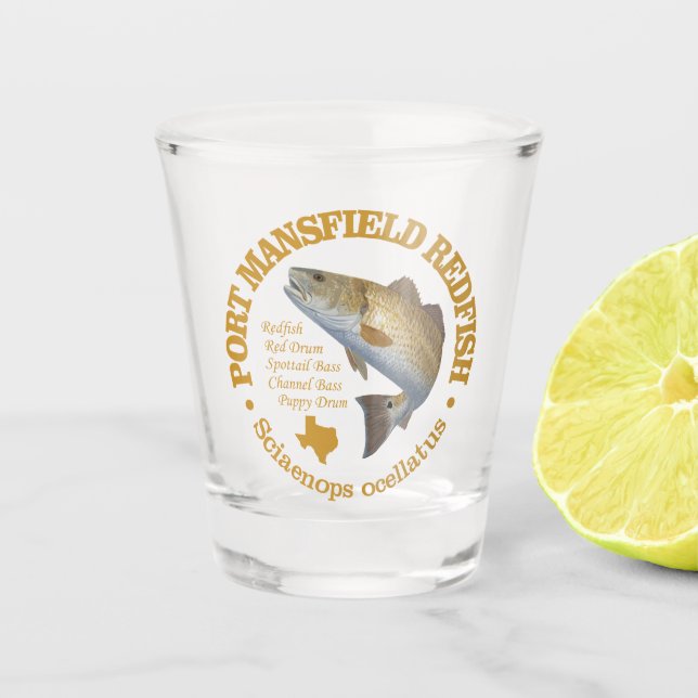 Port Mansfield (Rotbarsch) Schnapsglas (Vorderseite)