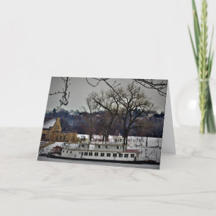 "Port of St Paul Riverboat" Weihnachtskarte Karte
