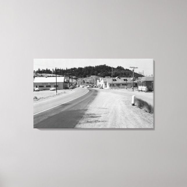 Port Orford, Oregon Town View Foto Leinwanddruck (Vorderseite)