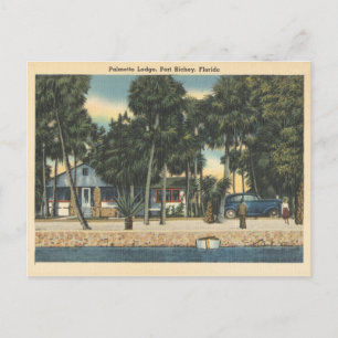 Port Richey Florida altes Palmetto Lodge Postkarte