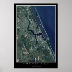 Port Saint Lucie Florida Satellite Poster Karte