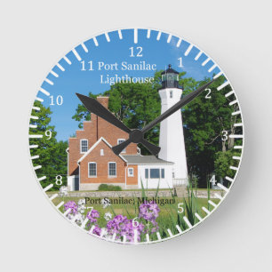 Port Sanilac Lighthouse clock Runde Wanduhr