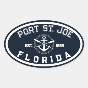 Port St. Joe Florida Beaches Navy Oars Anchor Ovaler Aufkleber