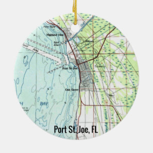 Port St. Joe Florida Map Keramik Ornament