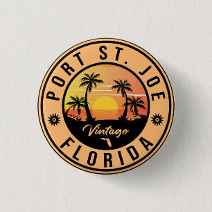 Port St. Joe Florida Retro Sonnenuntergang Souveni Button