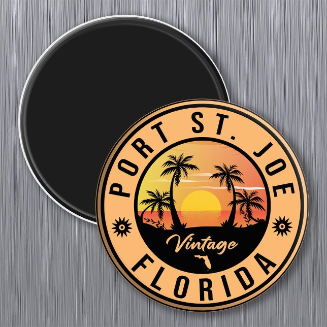 Port St. Joe Florida Retro Sunset Souvenir Magnet (Von Creator hochgeladen)