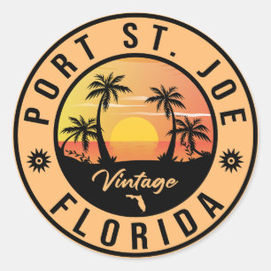Port St Joe Vintage Retro 70er Jahre Souvenirs Runder Aufkleber