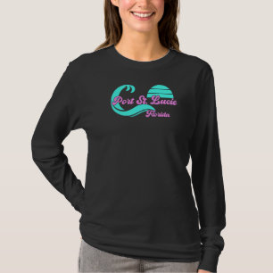 Port St Lucie Florida Retro Vintager Sonnenunterga T-Shirt