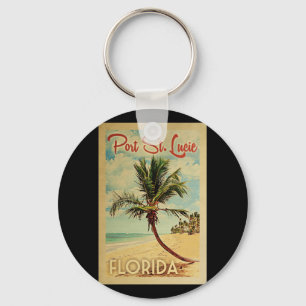 Port St Lucie Palme Vintage Reise Schlüsselanhänger