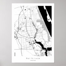 Port St Saint Lucie Florida Modern Einfache Karte