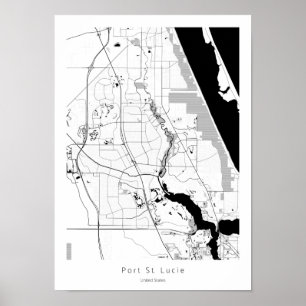 Port St Saint Lucie Florida Modern Einfache Karte Poster