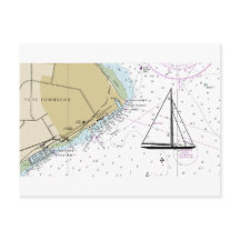 Port Townsend Segel nautische Karte Postkarte