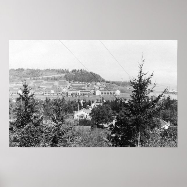 Port Townsend, WA View Main Barracks Fort Warden Poster (Vorne)