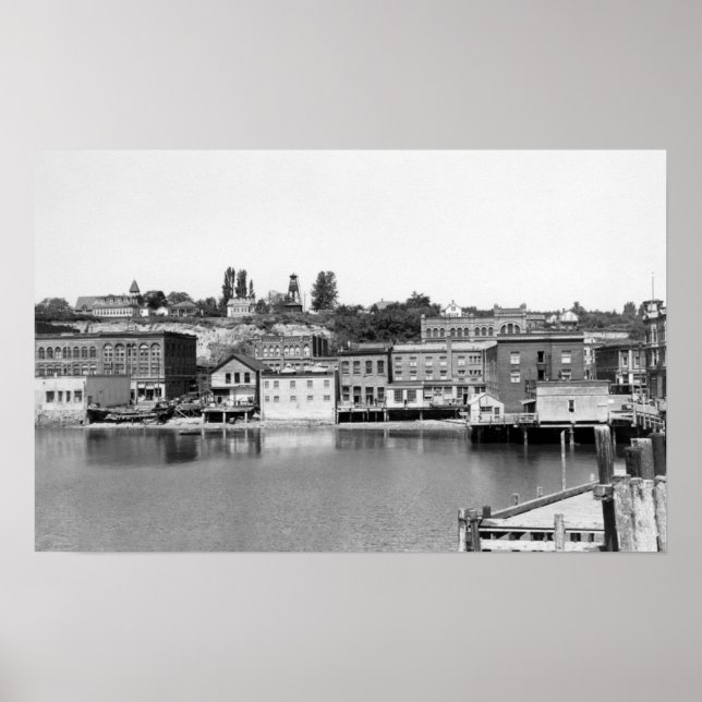 Port Townsend, WA Waterfront Stadtansicht Fotograf Poster (Vorne)