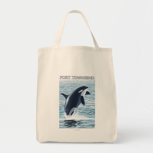 Port Townsend, WashingtonOrca Jumping Tragetasche (Vorne)