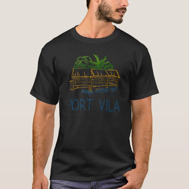 Port Vila City Vanuatu Souvenir für Männer Frauen  T-Shirt (Vorderseite)
