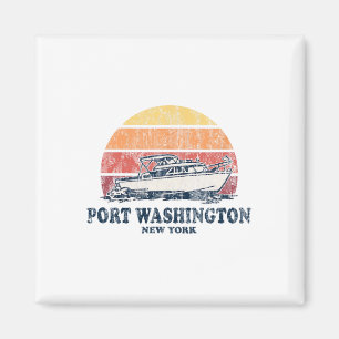 Port Washington Ny Vintag Bootfahren 70er Retro Bo Magnet