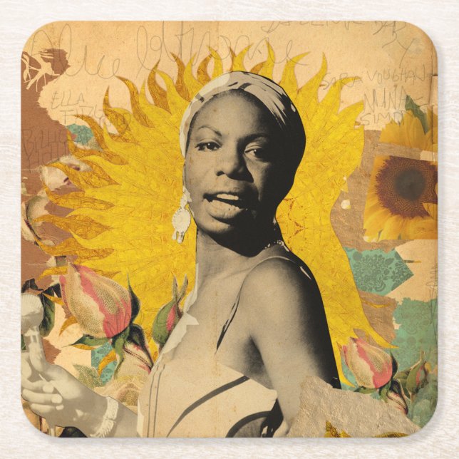 PORTA COPOS JAZZ - NINA SIMONE RECHTECKIGER PAPPUNTERSETZER (Vorderseite)