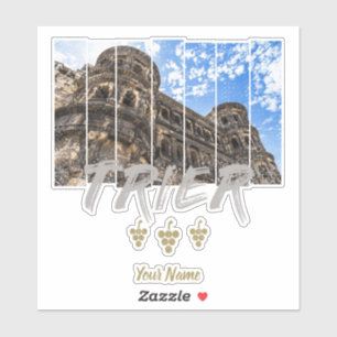 Porta Nigra in Trier vintage Mosel-Souvenir Aufkleber