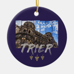 Porta Nigra in Trier vintage Mosel Souvenir Keramik Ornament