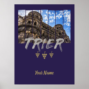Porta Nigra in Trier vintage Mosel-Souvenir Poster