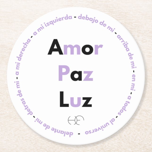 Porta vasos con Oración Celestial Runder Pappuntersetzer (Vorderseite)