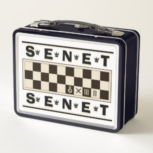 Portable Senet Board Schachbrett Metal Lunchbox