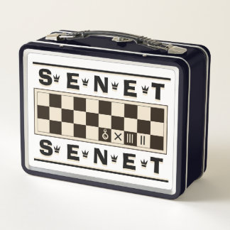 Portable Senet Board Schachbrett Metal Lunchbox