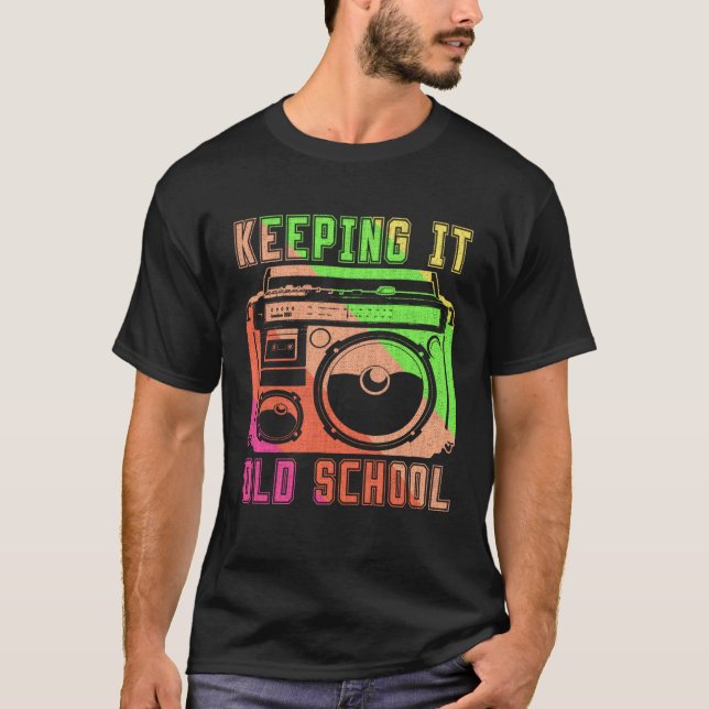 Portable stereo 80s 90s Retro Music T-Shirt (Vorderseite)