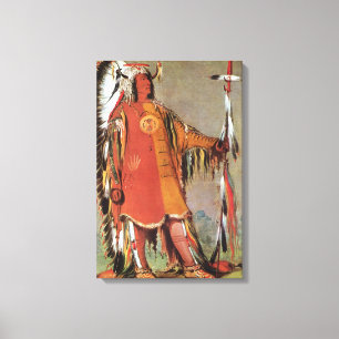 Portait des indischen Leiters Mato-Tope durch Leinwanddruck