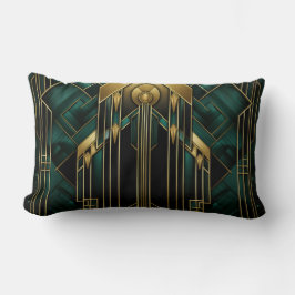 Portal Art Deco - Smaragd und Dorure Lendenkissen