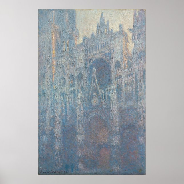 Portal der Kathedrale Morgenlicht durch Monet Poster (Vorne)
