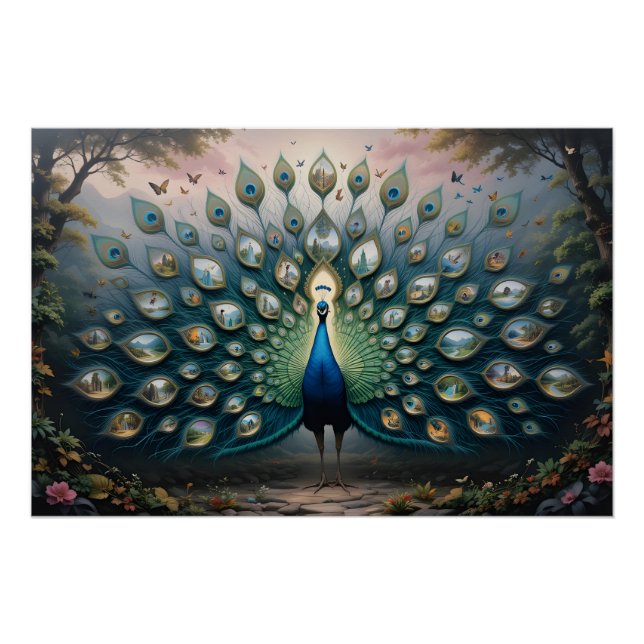 Portal Peacock Panorama Poster (Vorderseite)