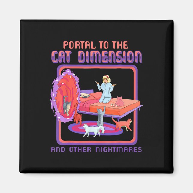 Portal zur Cat Dimension Funny Cat Kitten Lover Magnet (Vorne)