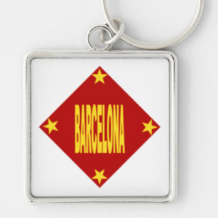 Porte-clés carré Premium Design BARCELONA Schlüsselanhänger