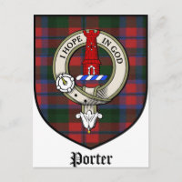 Porter Clan Wappen Abzeichen Tartan