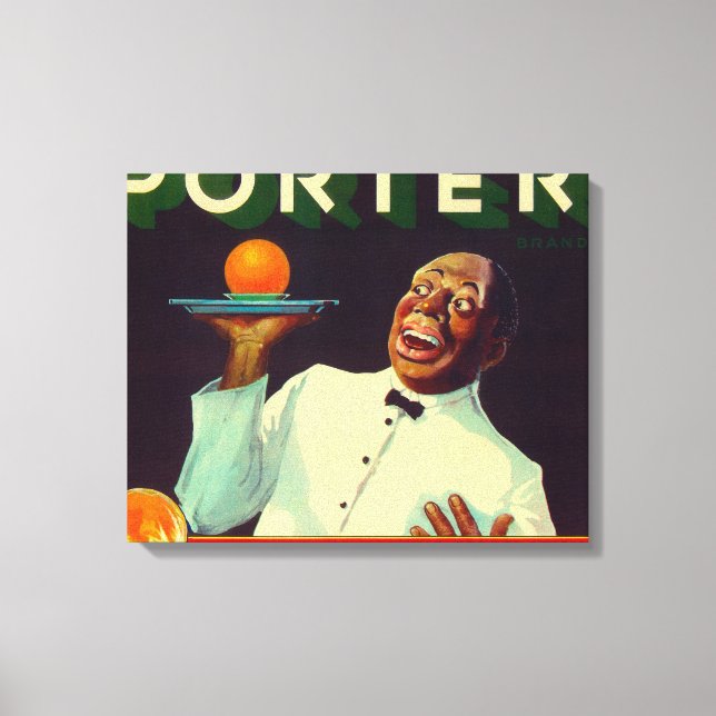 Porter Orange LabelPorterville, CA Leinwanddruck (Vorderseite)