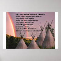 Portfolio oder kleines Cherokee Segen Gebet Poster