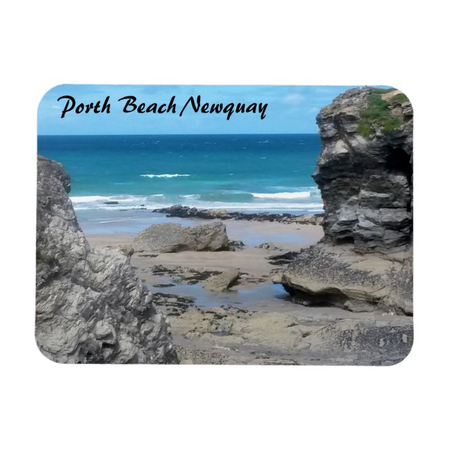 Porth Beach Newquay Cornwall Foto Magnet (Horizontal)