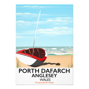 Porth Dafarch, Anglesey Vintage Reiseplakat Fotodruck