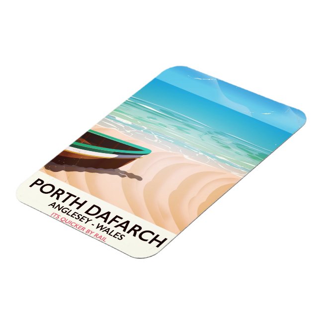 Porth Dafarch, Anglesey Welsh Beach Poster Magnet (Linke Seite)